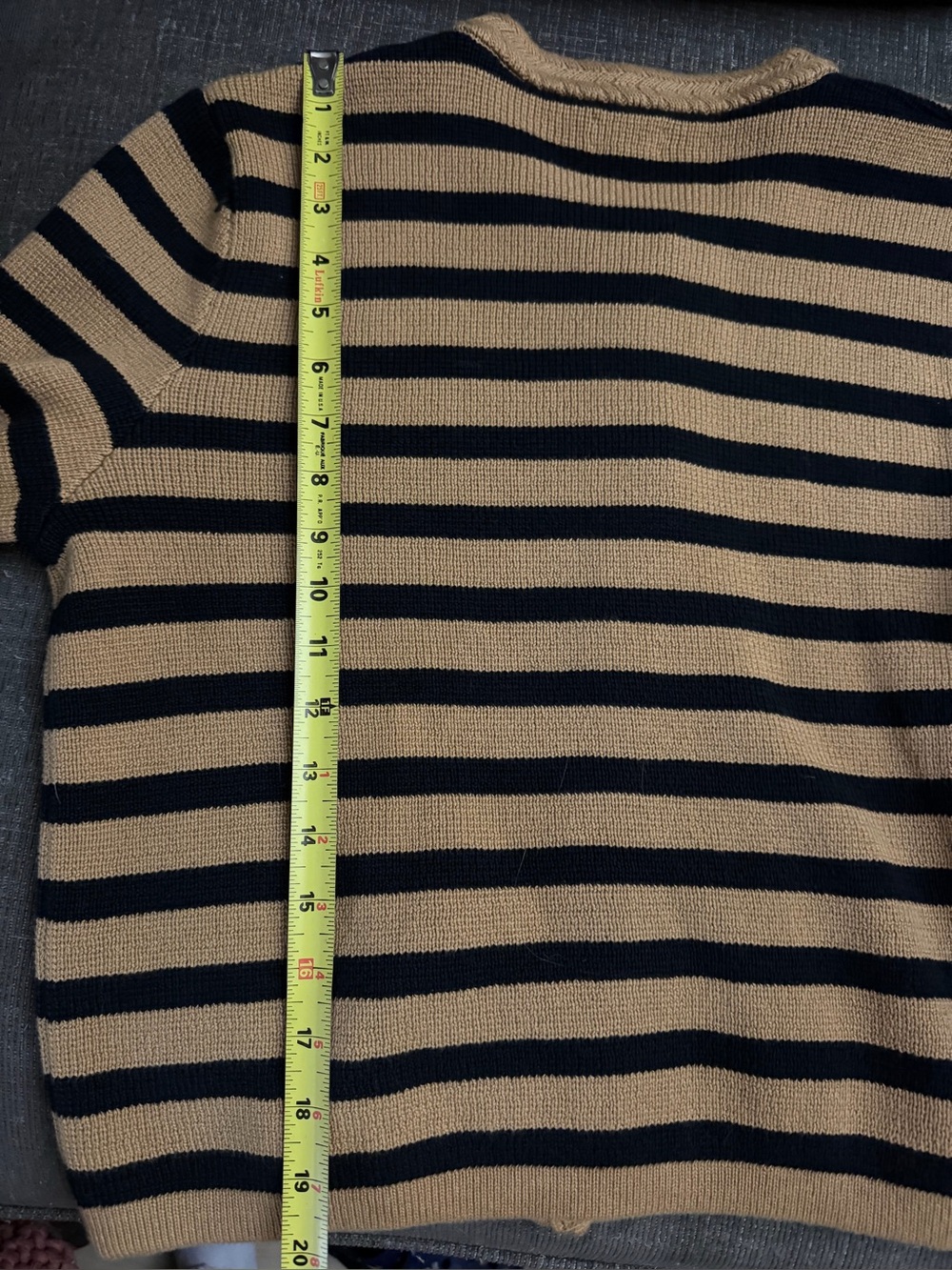 J. Crew Striped Button-Front Cardigan in Camel and Black - Picture 9 of 10